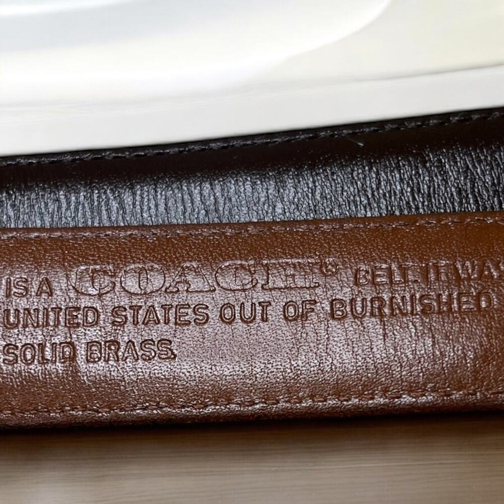 Vintage 1980’s Coach 5700 1” Burnished Cowhide Leather Belt - Size 38 - Picture 7 of 8